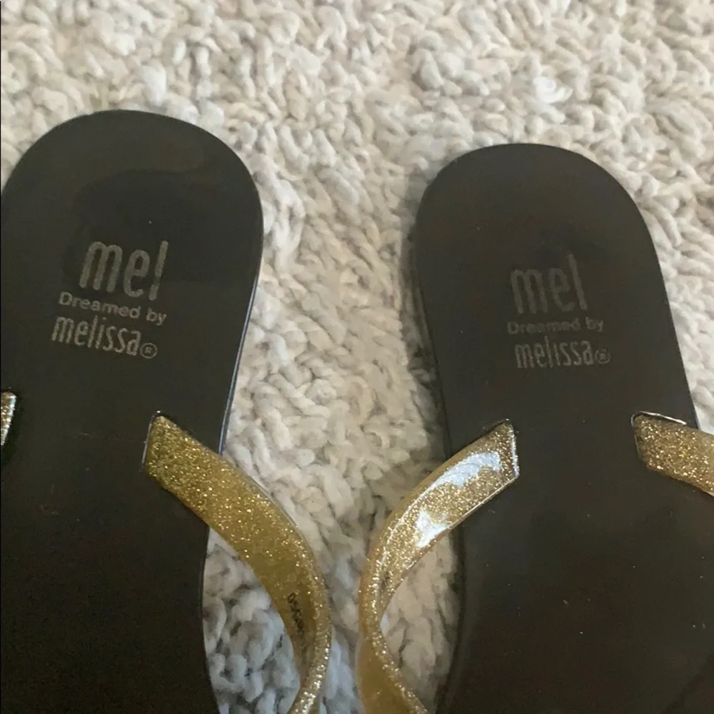 Mini Melissa Harmonic Sweet Bow Sandals‎ Black Gold